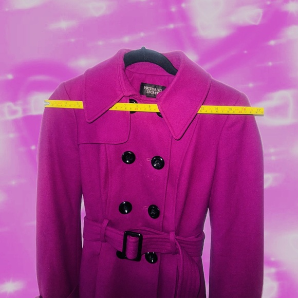 Berry Pink Wool Coat - Picture 6 of 9